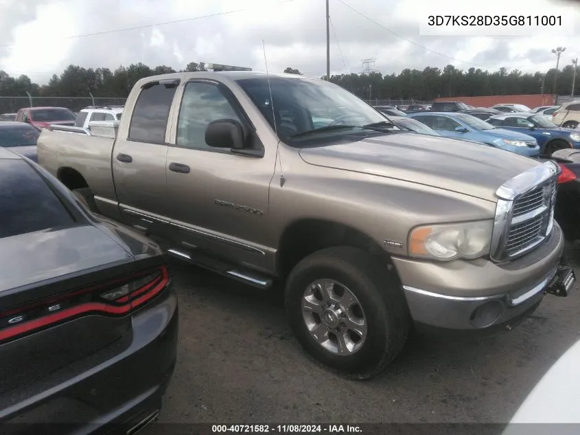 2005 Dodge Ram 2500 Slt/Laramie VIN: 3D7KS28D35G811001 Lot: 40721582