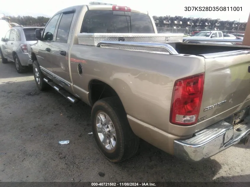 2005 Dodge Ram 2500 Slt/Laramie VIN: 3D7KS28D35G811001 Lot: 40721582