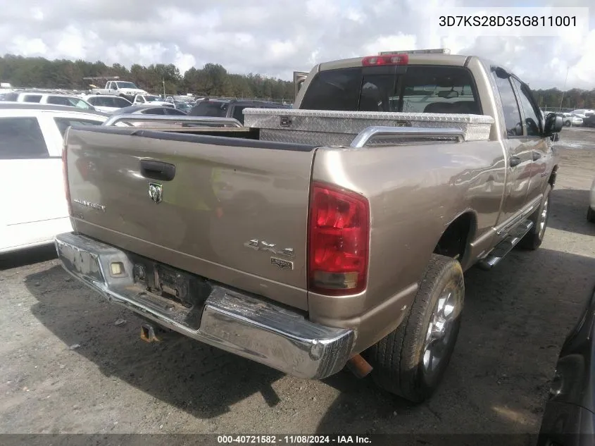 2005 Dodge Ram 2500 Slt/Laramie VIN: 3D7KS28D35G811001 Lot: 40721582