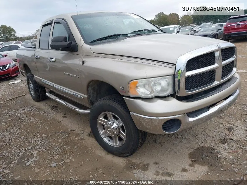 2005 Dodge Ram 2500 Slt/Laramie VIN: 3D7KS28C45G770451 Lot: 40722670