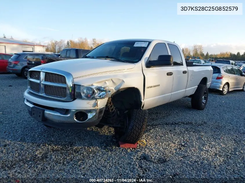 2005 Dodge Ram 2500 Slt/Laramie VIN: 3D7KS28C25G852579 Lot: 40724263