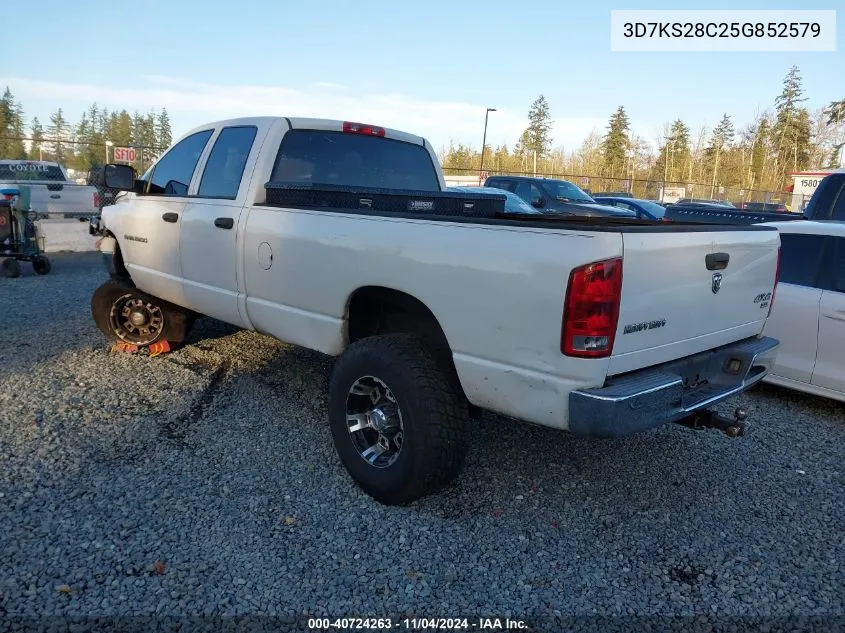 2005 Dodge Ram 2500 Slt/Laramie VIN: 3D7KS28C25G852579 Lot: 40724263