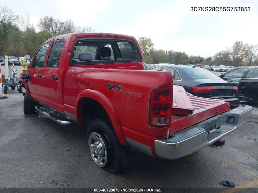 2005 Dodge Ram 2500 Slt/Laramie VIN: 3D7KS28C55G753853 Lot: 40729878