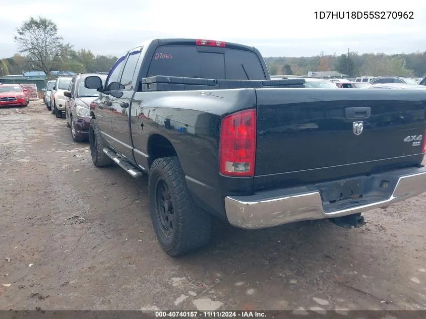 2005 Dodge Ram 1500 Slt/Laramie VIN: 1D7HU18D55S270962 Lot: 40740157