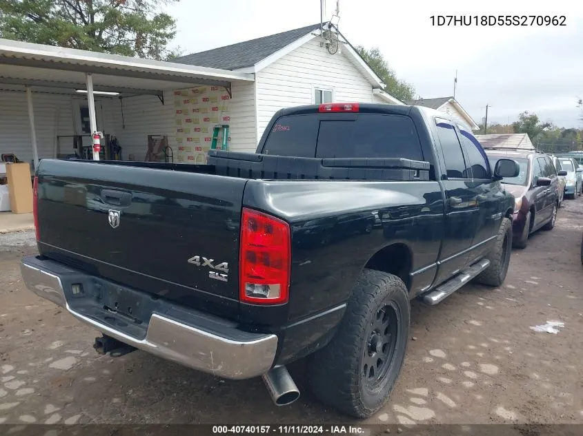 2005 Dodge Ram 1500 Slt/Laramie VIN: 1D7HU18D55S270962 Lot: 40740157