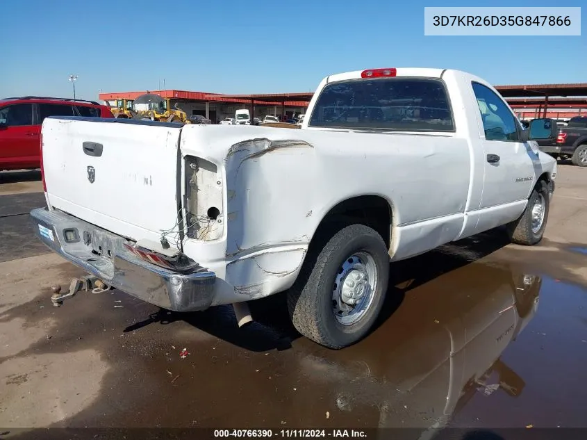 2005 Dodge Ram 2500 St VIN: 3D7KR26D35G847866 Lot: 40766390