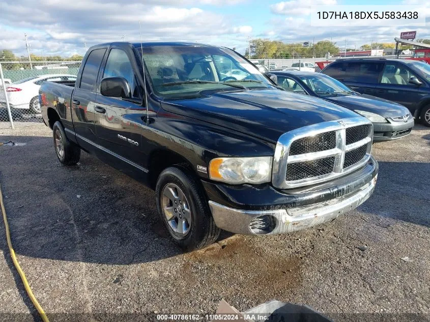 2005 Dodge Ram 1500 Slt/Laramie VIN: 1D7HA18DX5J583438 Lot: 40786162