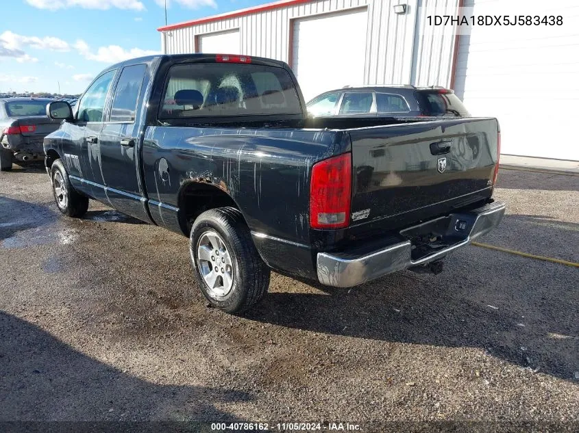 2005 Dodge Ram 1500 Slt/Laramie VIN: 1D7HA18DX5J583438 Lot: 40786162