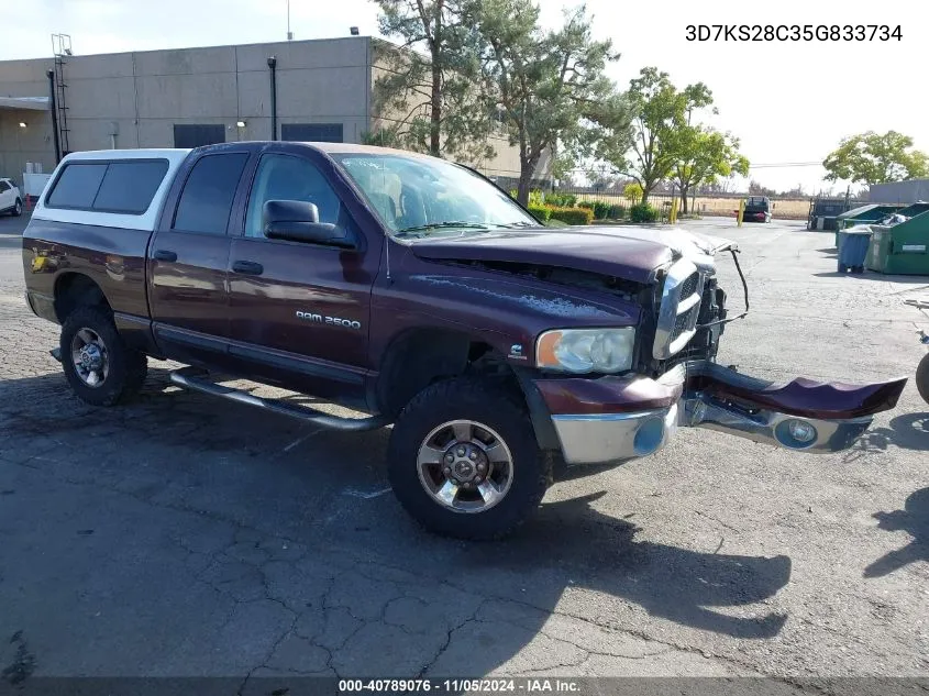 2005 Dodge Ram 2500 Slt/Laramie VIN: 3D7KS28C35G833734 Lot: 40789076