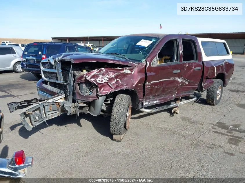 2005 Dodge Ram 2500 Slt/Laramie VIN: 3D7KS28C35G833734 Lot: 40789076