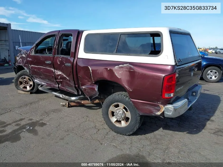 2005 Dodge Ram 2500 Slt/Laramie VIN: 3D7KS28C35G833734 Lot: 40789076