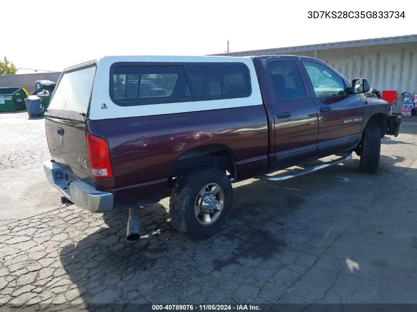 2005 Dodge Ram 2500 Slt/Laramie VIN: 3D7KS28C35G833734 Lot: 40789076