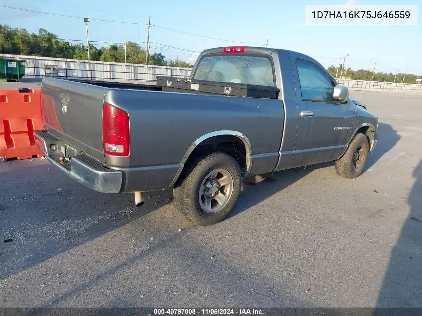 2005 Dodge Ram 1500 St VIN: 1D7HA16K75J646559 Lot: 40797008