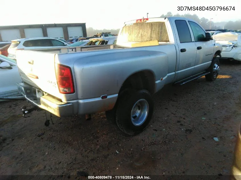 2005 Dodge Ram 3500 Slt/Laramie VIN: 3D7MS48D45G796674 Lot: 40809478