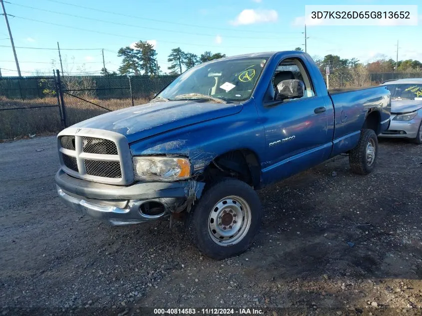 2005 Dodge Ram 2500 St VIN: 3D7KS26D65G813652 Lot: 40814583