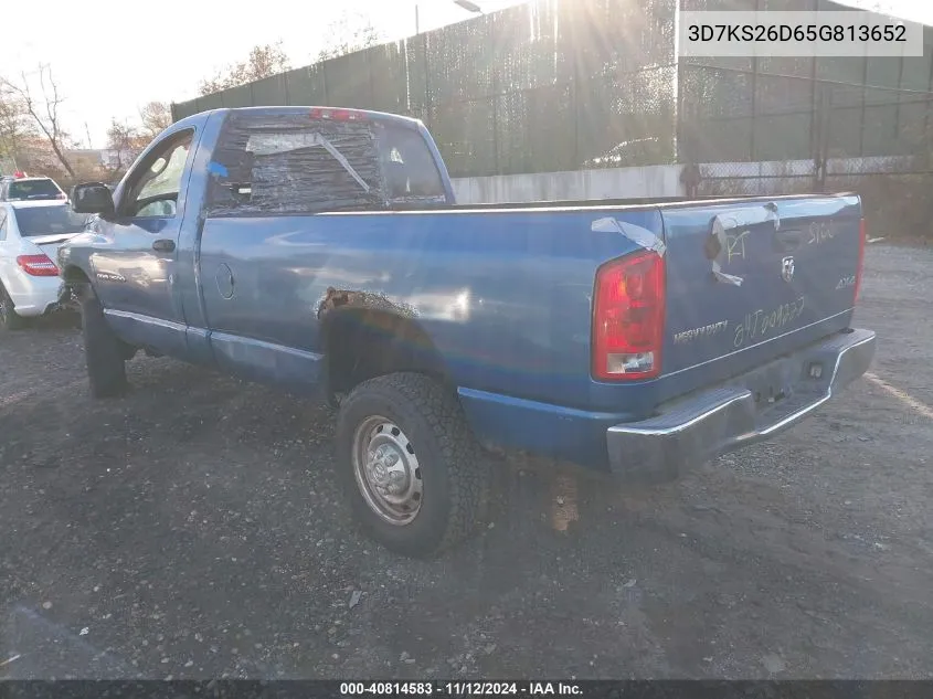 2005 Dodge Ram 2500 St VIN: 3D7KS26D65G813652 Lot: 40814583