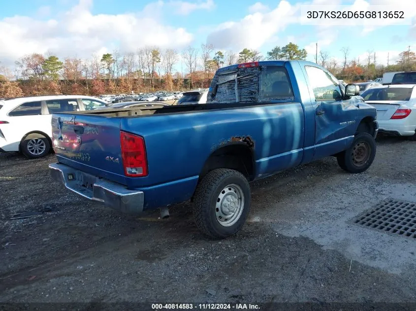 2005 Dodge Ram 2500 St VIN: 3D7KS26D65G813652 Lot: 40814583