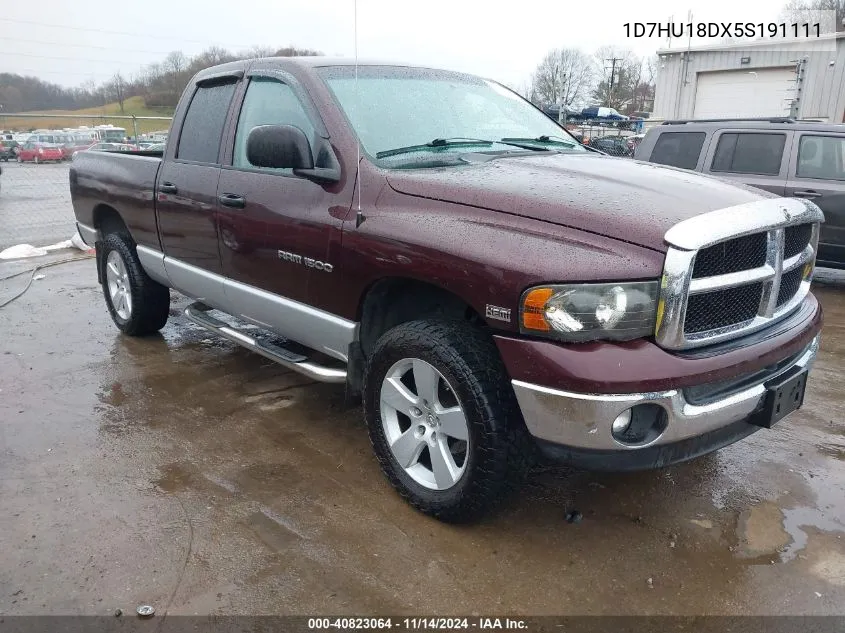 2005 Dodge Ram 1500 Slt/Laramie VIN: 1D7HU18DX5S191111 Lot: 40823064