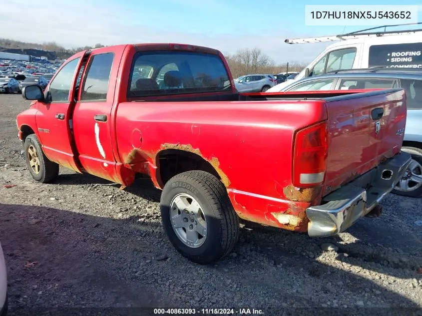 2005 Dodge Ram 1500 Slt/Laramie VIN: 1D7HU18NX5J543652 Lot: 40863093