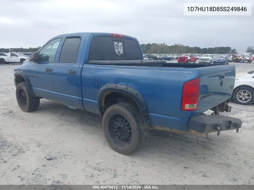 2005 Dodge Ram 1500 Slt/Laramie VIN: 1D7HU18D85S249846 Lot: 40870012