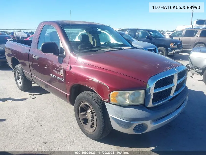 2005 Dodge Ram 1500 St VIN: 1D7HA16K05J588990 Lot: 40929023