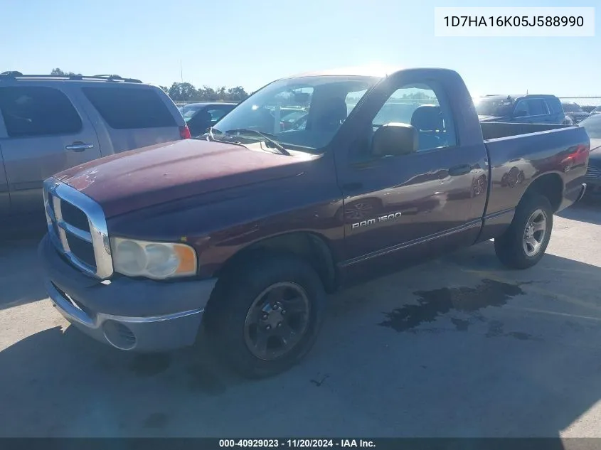 2005 Dodge Ram 1500 St VIN: 1D7HA16K05J588990 Lot: 40929023