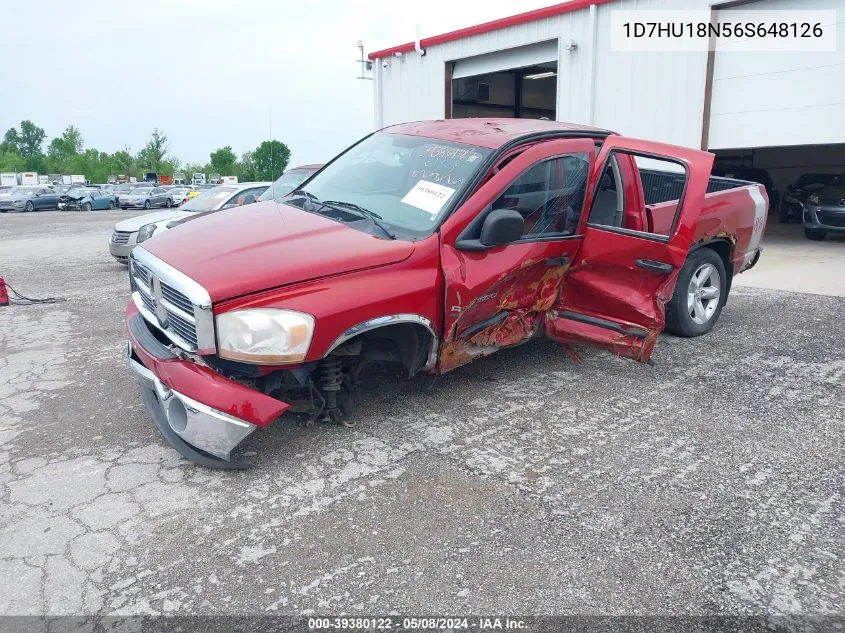 2006 Dodge Ram 1500 Slt/Trx4 Off Road/Sport VIN: 1D7HU18N56S648126 Lot: 39380122