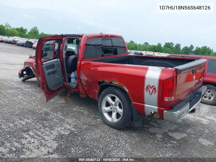 2006 Dodge Ram 1500 Slt/Trx4 Off Road/Sport VIN: 1D7HU18N56S648126 Lot: 39380122