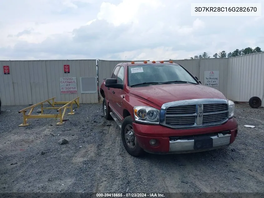 2006 Dodge Ram 2500 Laramie VIN: 3D7KR28C16G282670 Lot: 39418655