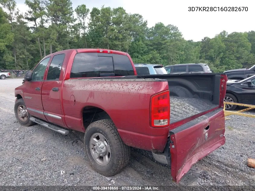 2006 Dodge Ram 2500 Laramie VIN: 3D7KR28C16G282670 Lot: 39418655