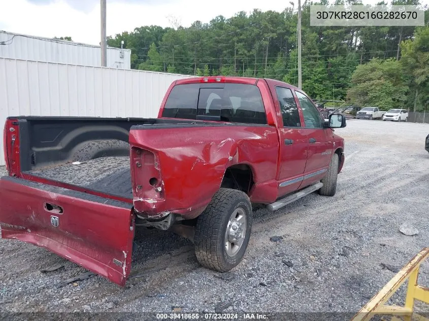 2006 Dodge Ram 2500 Laramie VIN: 3D7KR28C16G282670 Lot: 39418655