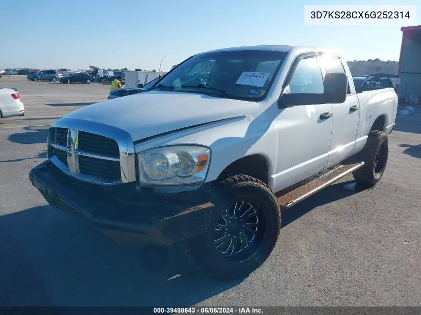 2006 Dodge Ram 2500 Slt/Trx4 Off Road/Sport/Power Wagon VIN: 3D7KS28CX6G252314 Lot: 39498643