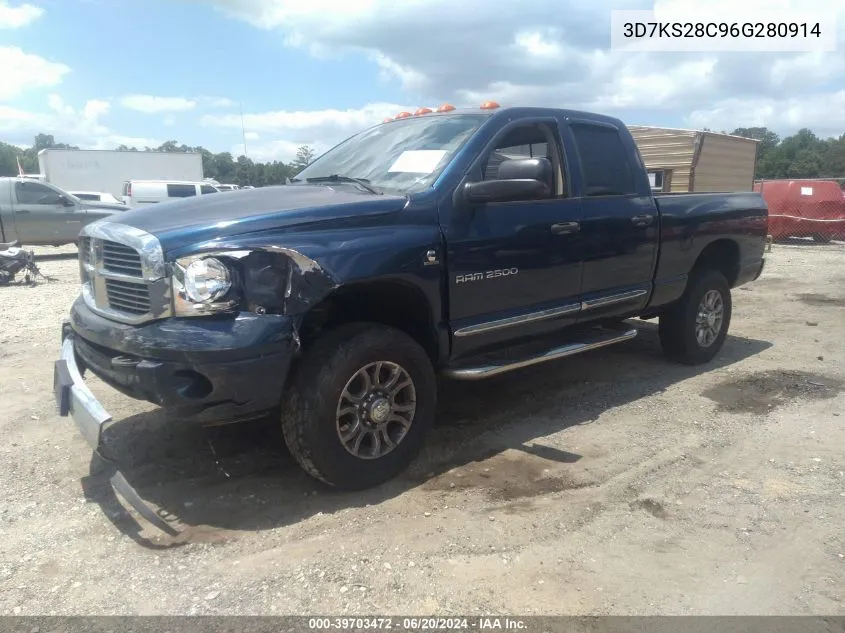 2006 Dodge Ram 2500 Laramie VIN: 3D7KS28C96G280914 Lot: 39703472