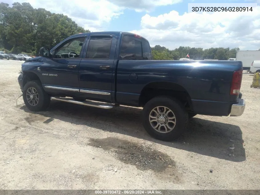 2006 Dodge Ram 2500 Laramie VIN: 3D7KS28C96G280914 Lot: 39703472