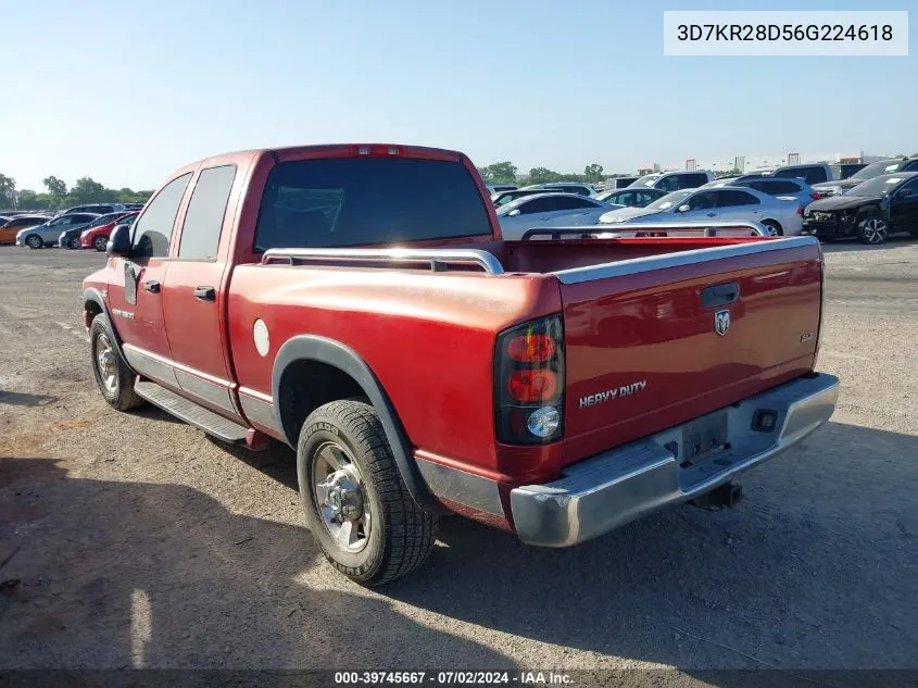 2006 Dodge Ram 2500 Slt/Sport VIN: 3D7KR28D56G224618 Lot: 39745667