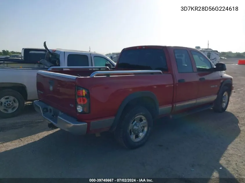 2006 Dodge Ram 2500 Slt/Sport VIN: 3D7KR28D56G224618 Lot: 39745667