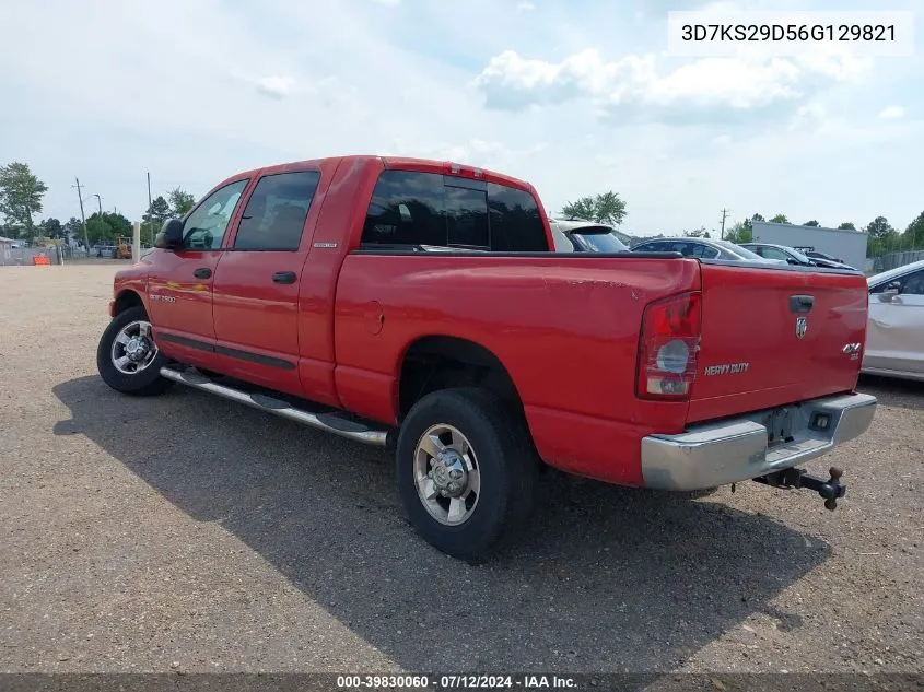 2006 Dodge Ram 2500 Slt VIN: 3D7KS29D56G129821 Lot: 39830060