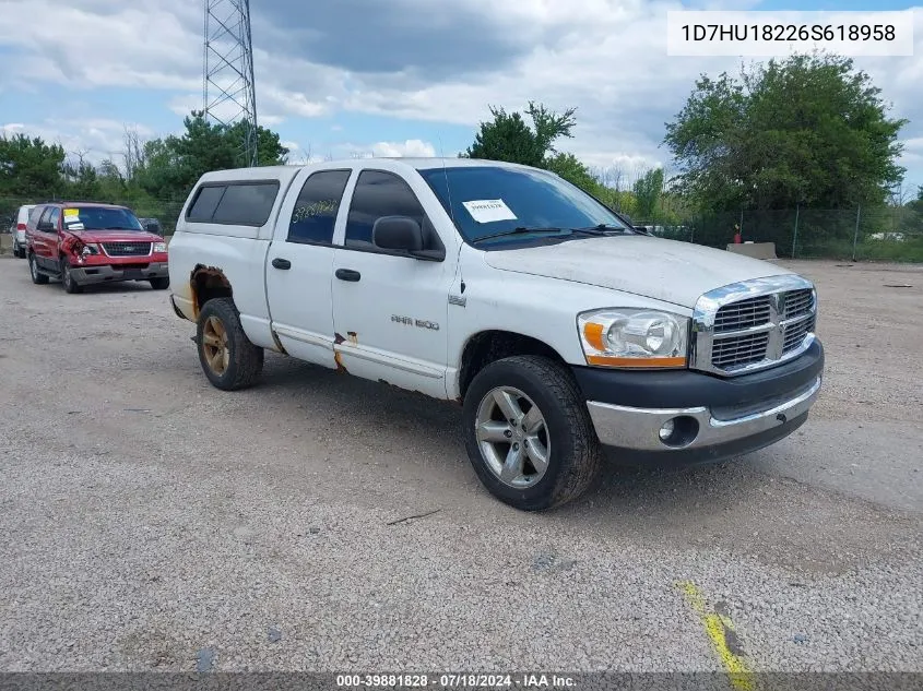 2006 Dodge Ram 1500 Slt/Trx4 Off Road/Sport VIN: 1D7HU18226S618958 Lot: 39881828