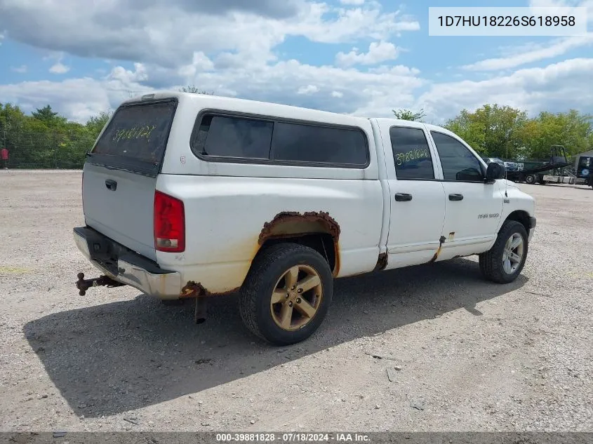 2006 Dodge Ram 1500 Slt/Trx4 Off Road/Sport VIN: 1D7HU18226S618958 Lot: 39881828