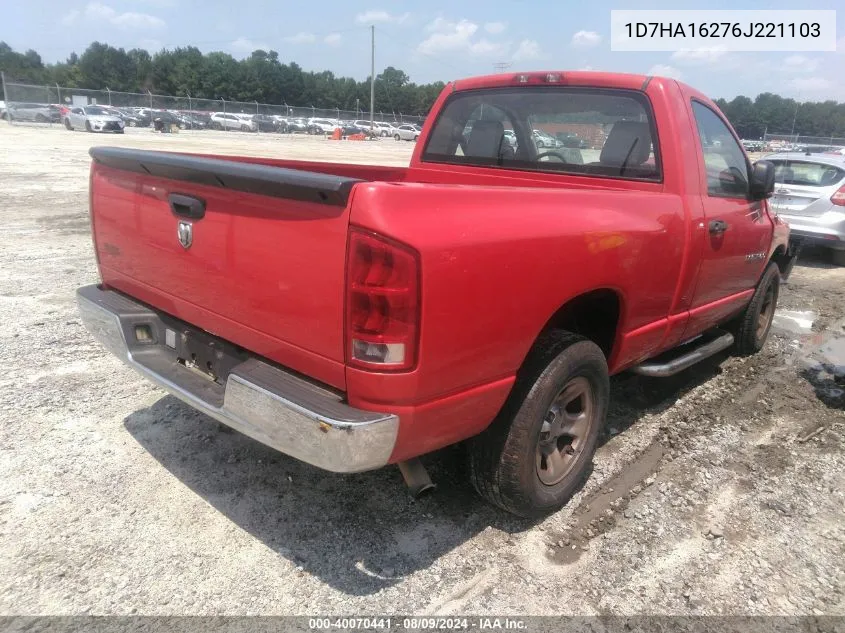 2006 Dodge Ram 1500 St VIN: 1D7HA16276J221103 Lot: 40070441