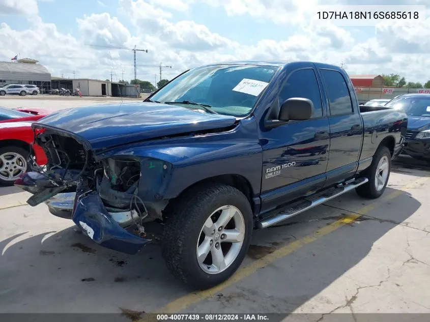 2006 Dodge Ram 1500 Slt VIN: 1D7HA18N16S685618 Lot: 40077439