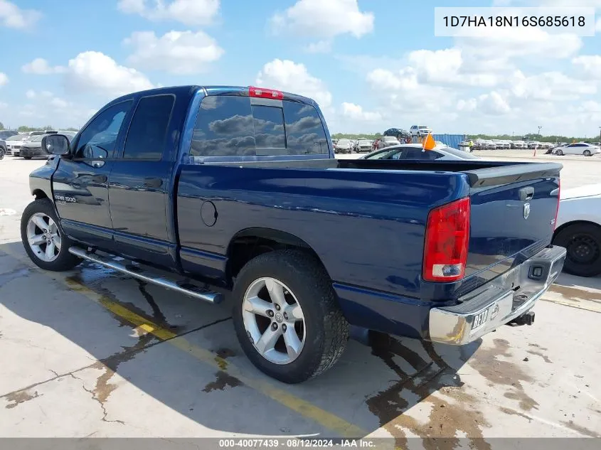 2006 Dodge Ram 1500 Slt VIN: 1D7HA18N16S685618 Lot: 40077439