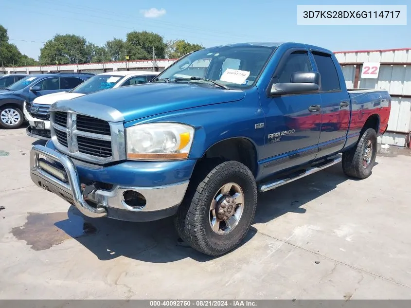 2006 Dodge Ram 2500 St/Slt VIN: 3D7KS28DX6G114717 Lot: 40092750