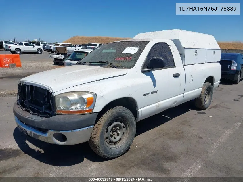 2006 Dodge Ram 1500 St VIN: 1D7HA16N76J178389 Lot: 40092919