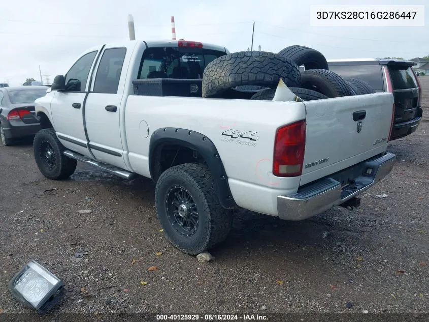 2006 Dodge Ram 2500 Slt/Trx4 Off Road/Sport/Power Wagon VIN: 3D7KS28C16G286447 Lot: 40125929