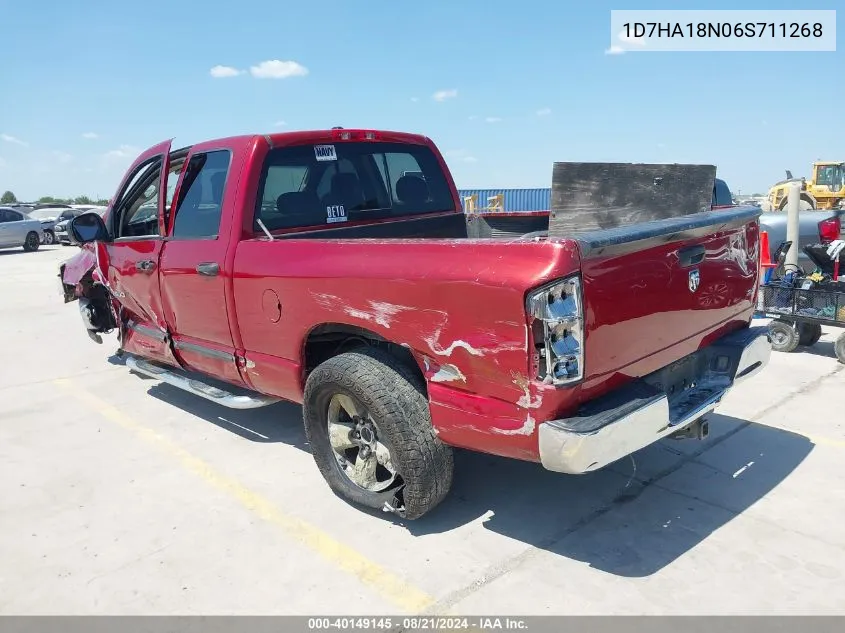 2006 Dodge Ram 1500 Slt VIN: 1D7HA18N06S711268 Lot: 40149145