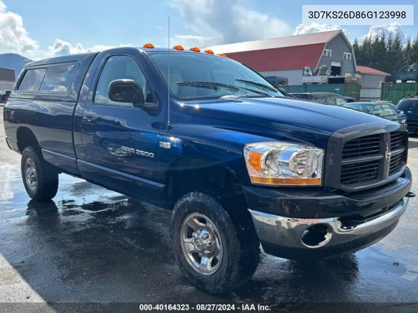 2006 Dodge Ram 2500 St VIN: 3D7KS26D86G123998 Lot: 40164323