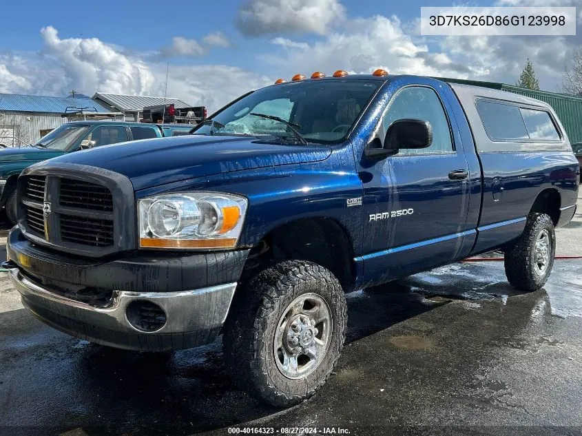 2006 Dodge Ram 2500 St VIN: 3D7KS26D86G123998 Lot: 40164323