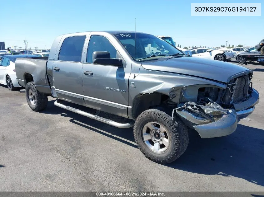 2006 Dodge Ram 2500 Slt VIN: 3D7KS29C76G194127 Lot: 40166664