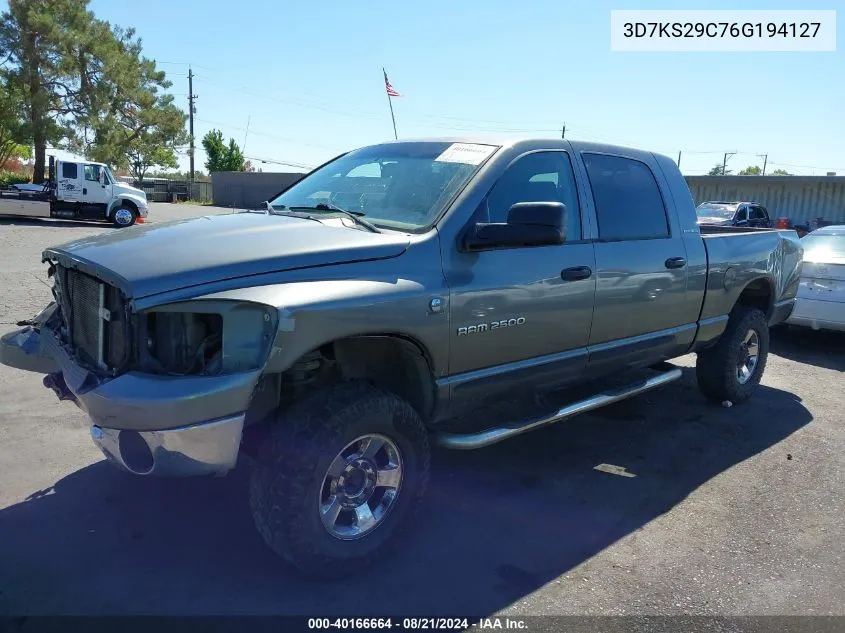 2006 Dodge Ram 2500 Slt VIN: 3D7KS29C76G194127 Lot: 40166664